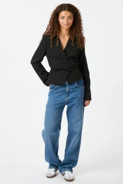 Outlet Neo Noir Simmi Wrap Blouse 164152 Black
