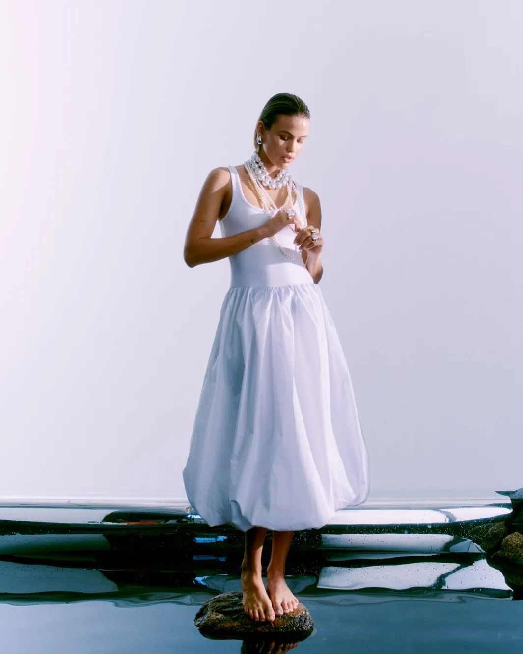 Clearance Copenhagen Muse Siv-dress 206162 1010 Bright White