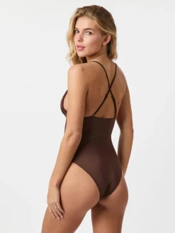 Hot Neo Noir Skin Shell Swimsuit Brown