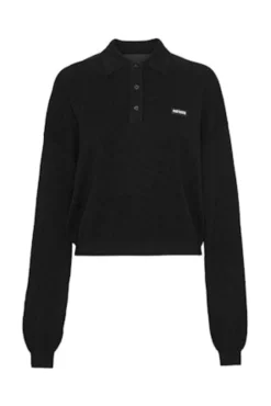 Hot Rotate Slinky Knit Polo 115137100 BLACK