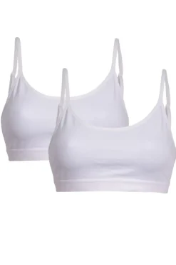Online Soft basic Soffi Bra top narrow strap 2 pak white