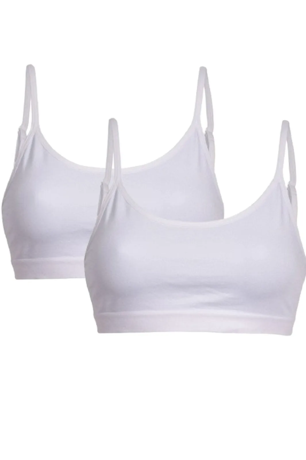 Online Soft basic Soffi Bra top narrow strap 2 pak white