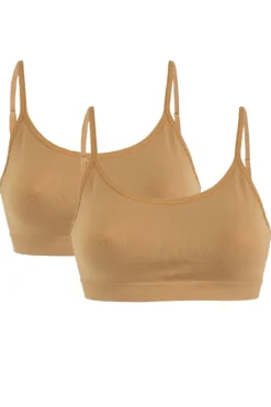Best Soft basic Soffi Bra top narrow strap 2 pak nude
