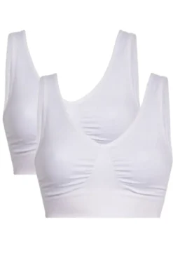 Soft basic Soffi Bra top wide strap 2 pak white