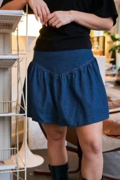 New Neo Noir Solar Denim Balloon Skirt 165053 140