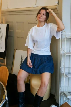 New Neo Noir Solar Denim Balloon Skirt 165053 140
