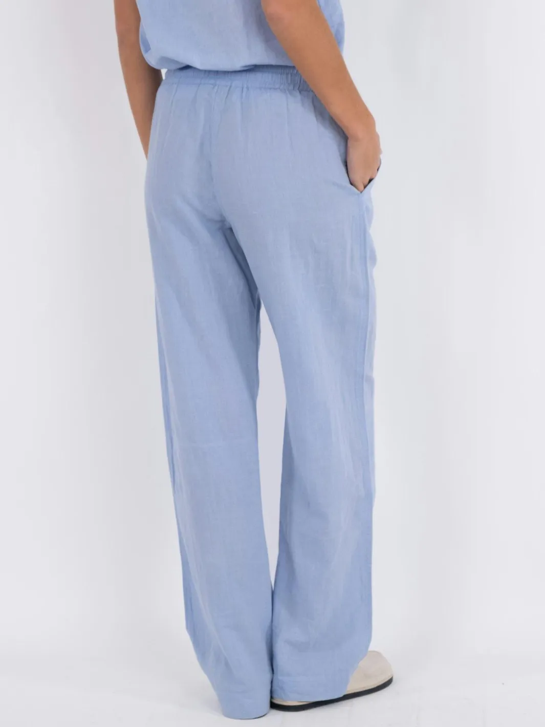 Neo Noir Sonar Linen Pants Light Blue