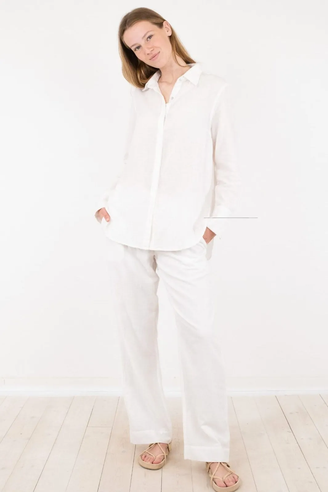 Best Neo Noir Sonar Linen Pants White
