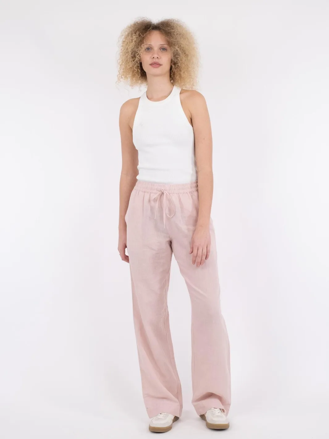 Neo Noir Sonar Linen Pants Rose Smoke