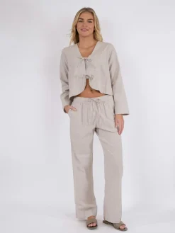 Discount Neo Noir Sonar Mini Stripe Pants Sand