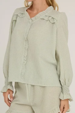 Online A-View Sonja Frill Blouse 068 White/Green
