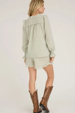 Online A-View Sonja Frill Blouse 068 White/Green