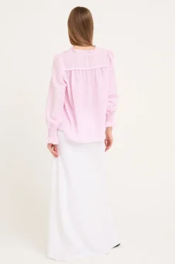 Outlet A-View Sonja Frill Blouse 104 Pink/White