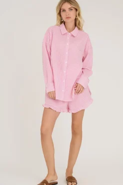 Online A-View Sonja Shirt 312 Hot Pink/White