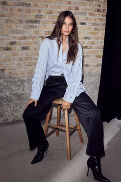 Clearance Haute L'Amitié Sophie Stripe Shirt HL10456 Pale Blue