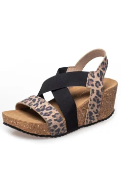 Outlet Copenhagen Shoes Stacia Leopard 22 Brown Leopard/Black Elastic