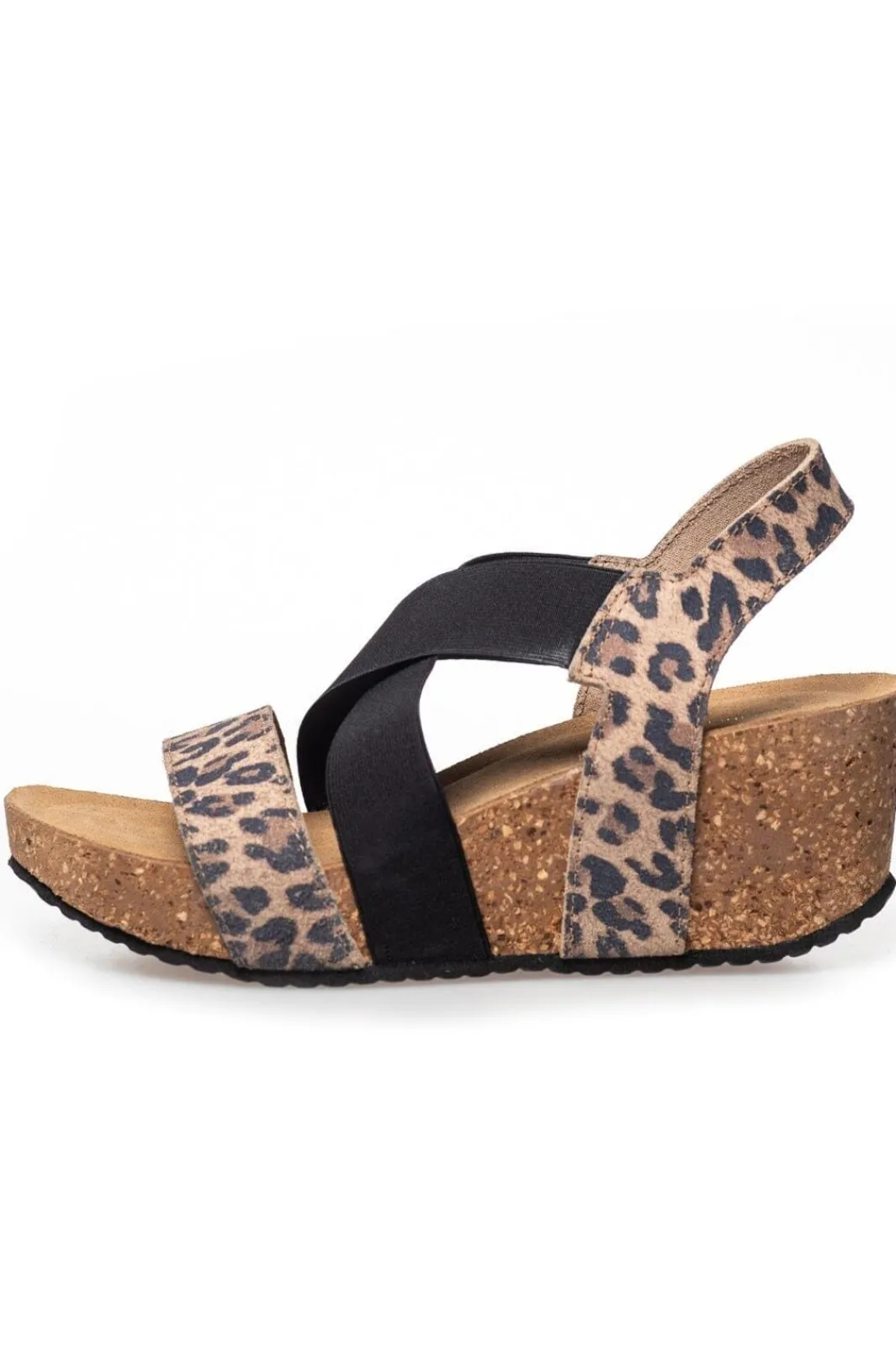 Outlet Copenhagen Shoes Stacia Leopard 22 Brown Leopard/Black Elastic