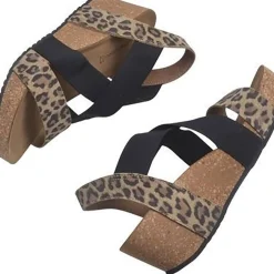 Outlet Copenhagen Shoes Stacia Leopard 22 Brown Leopard/Black Elastic