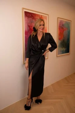 Sale Valentin Studio Star long dress black