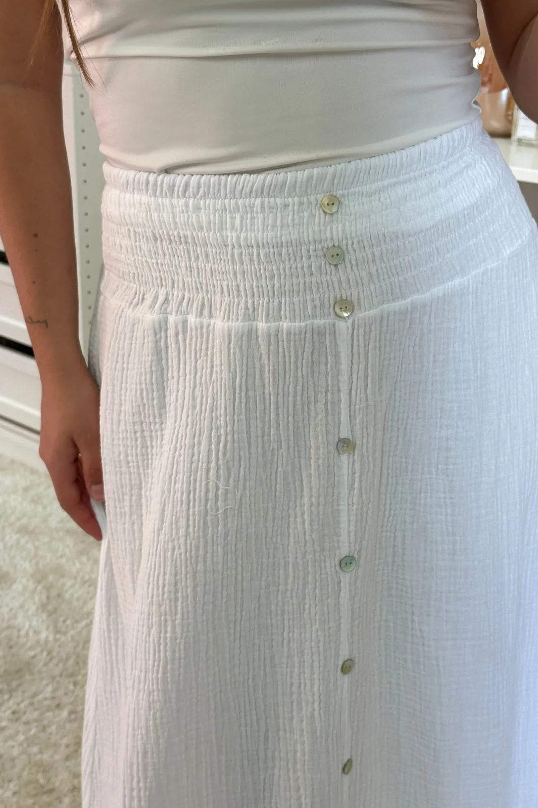 Clearance A-bee Stine Skirt White