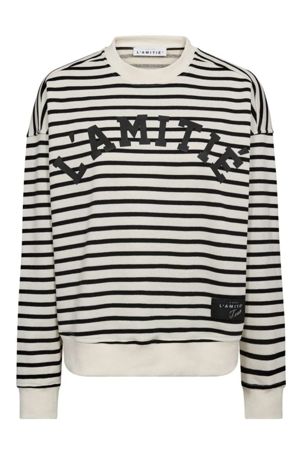 Haute L'Amitié Stripe Logo Sweat HL10441 Offwhite Black