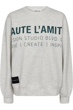 Discount Haute L'Amitié Studio Logo Sweat HL10446 Pearl Melange