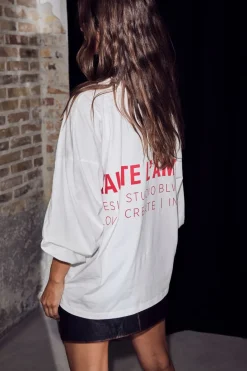 Outlet Haute L'Amitié Studio Ls Print Tee HL10421 Creme