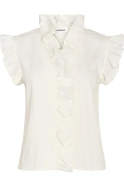 Co´Couture Suedacc Frill Top 35213 4000 White