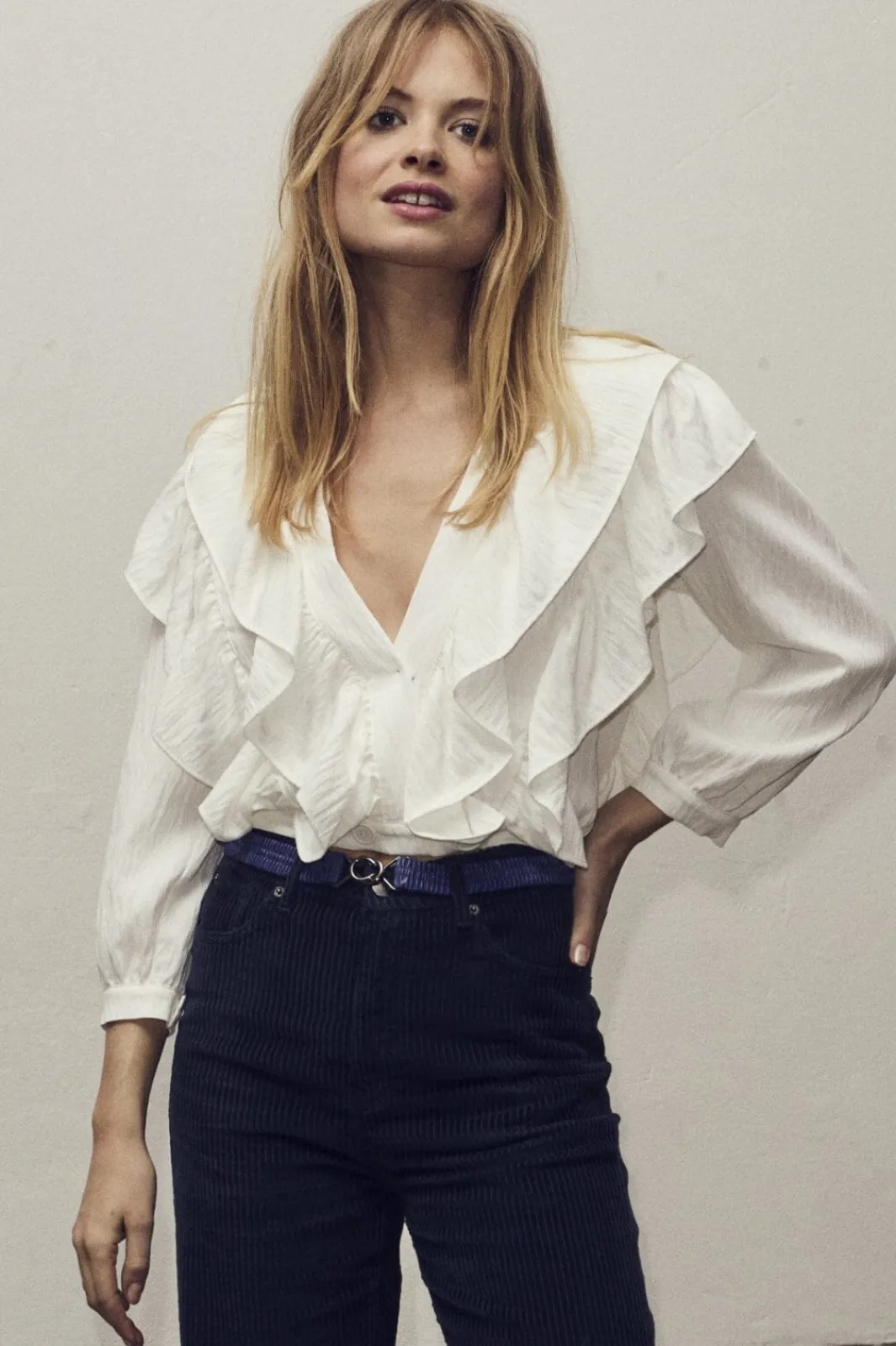 Best Co´Couture Suedacc Frilly Blouse 35630 4000 White