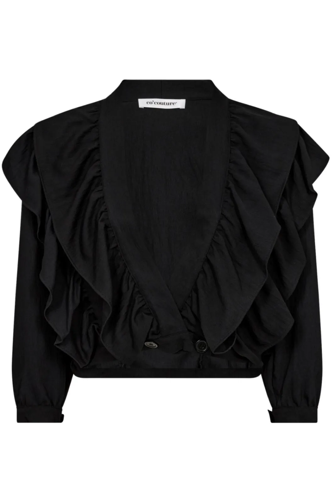 Online Co´Couture Suedacc Frilly Blouse 35630 96 Black