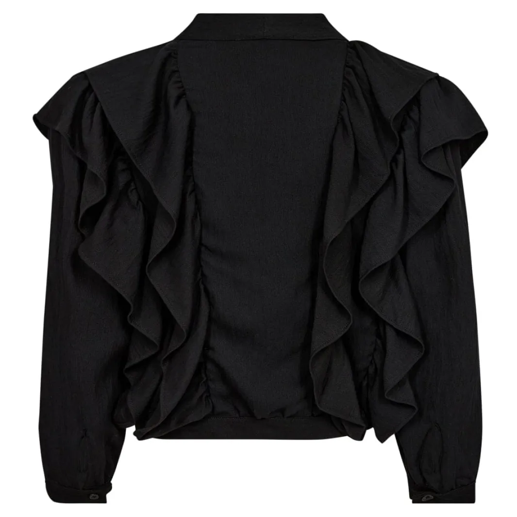 Online Co´Couture Suedacc Frilly Blouse 35630 96 Black