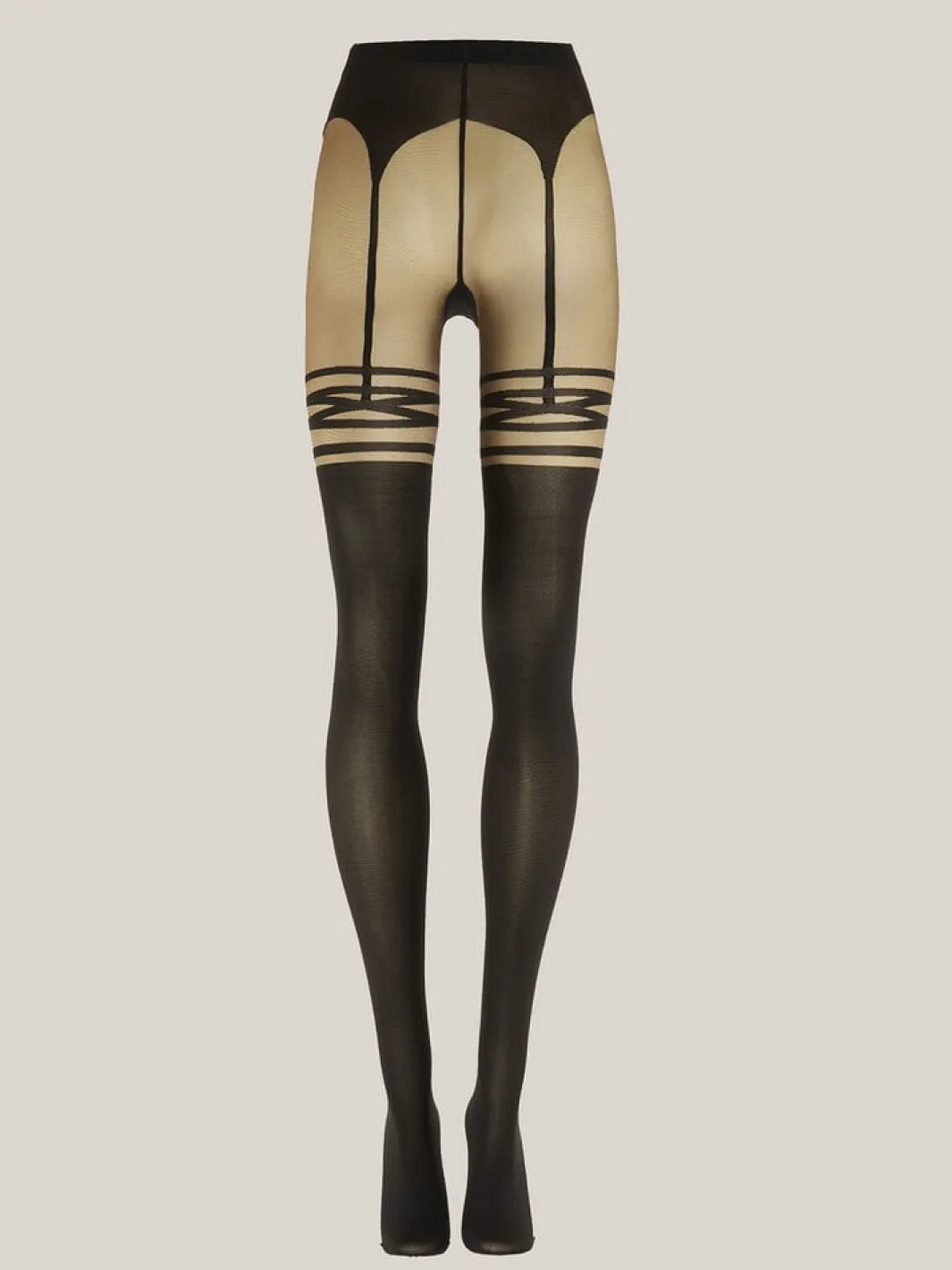 Outlet Wolford Suspender Tights17653 9952 Umber/black