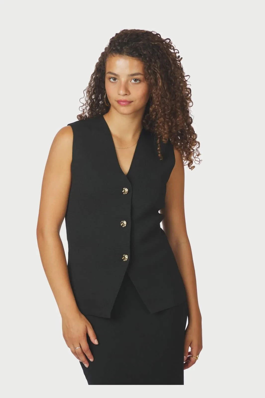 New Neo Noir Sway Smooth Knit Waistcoat 164704 100