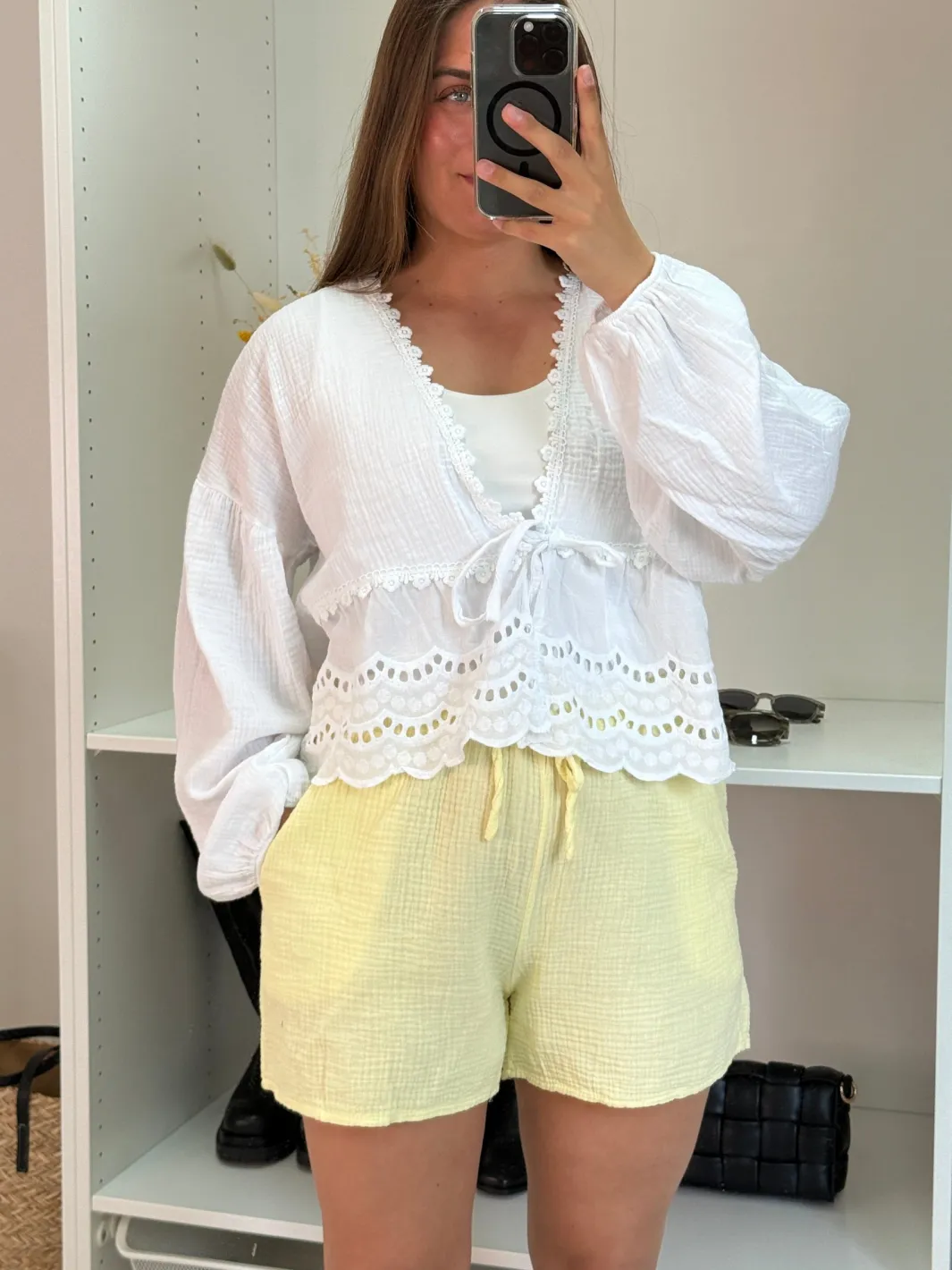 Sale A-bee Thea Shorts Light Yellow