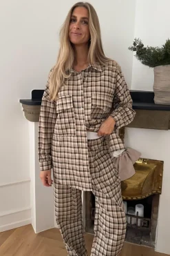 Online BYIC Theldaic Shirt bbc Beige Black Checks