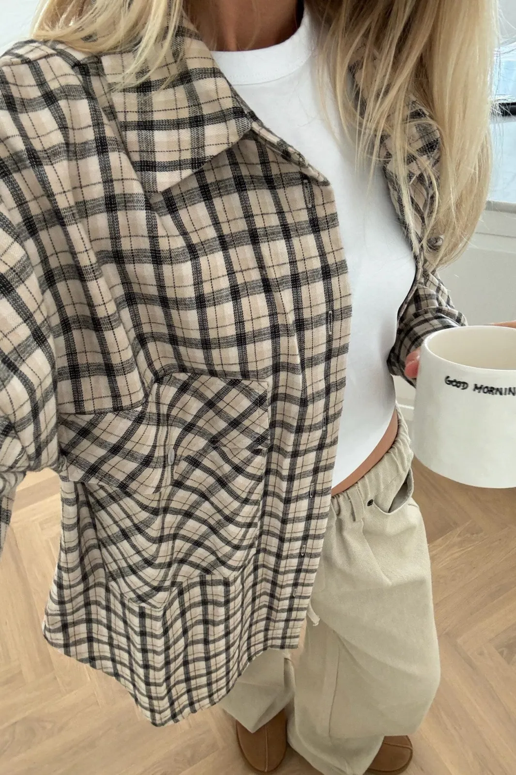 Online BYIC Theldaic Shirt bbc Beige Black Checks