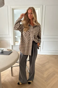 Online BYIC Theldaic Shirt bbc Beige Black Checks