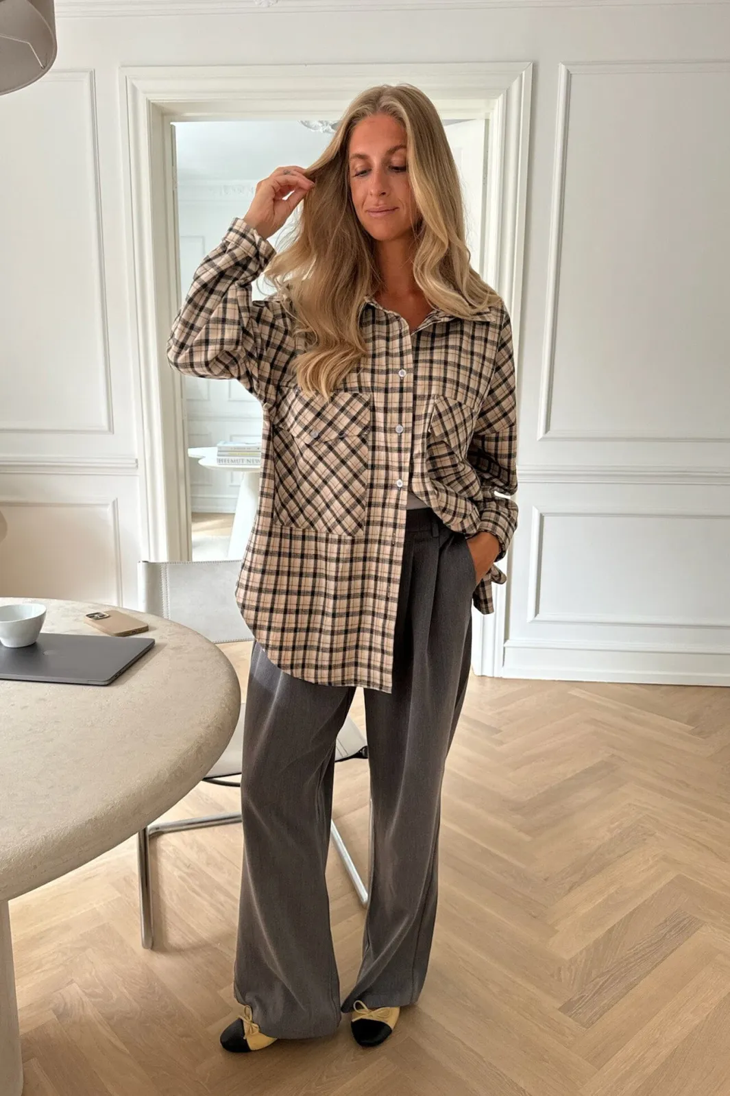 Online BYIC Theldaic Shirt bbc Beige Black Checks