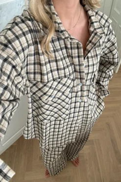 Online BYIC Theldaic Shirt bbc Beige Black Checks