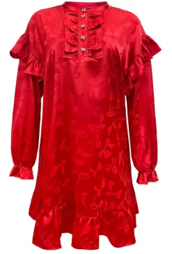 Hot Liberte Tia-Ls-Frill Dress 22076 Red Bow