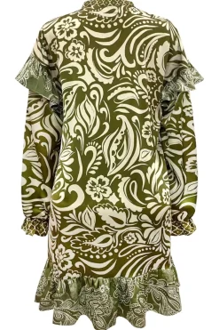 New Liberte Tia-Ls-Frill Dress 22076 Army
