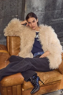 Best Haute L'Amitié Tibet Fur Jacket HL10275 Off-White