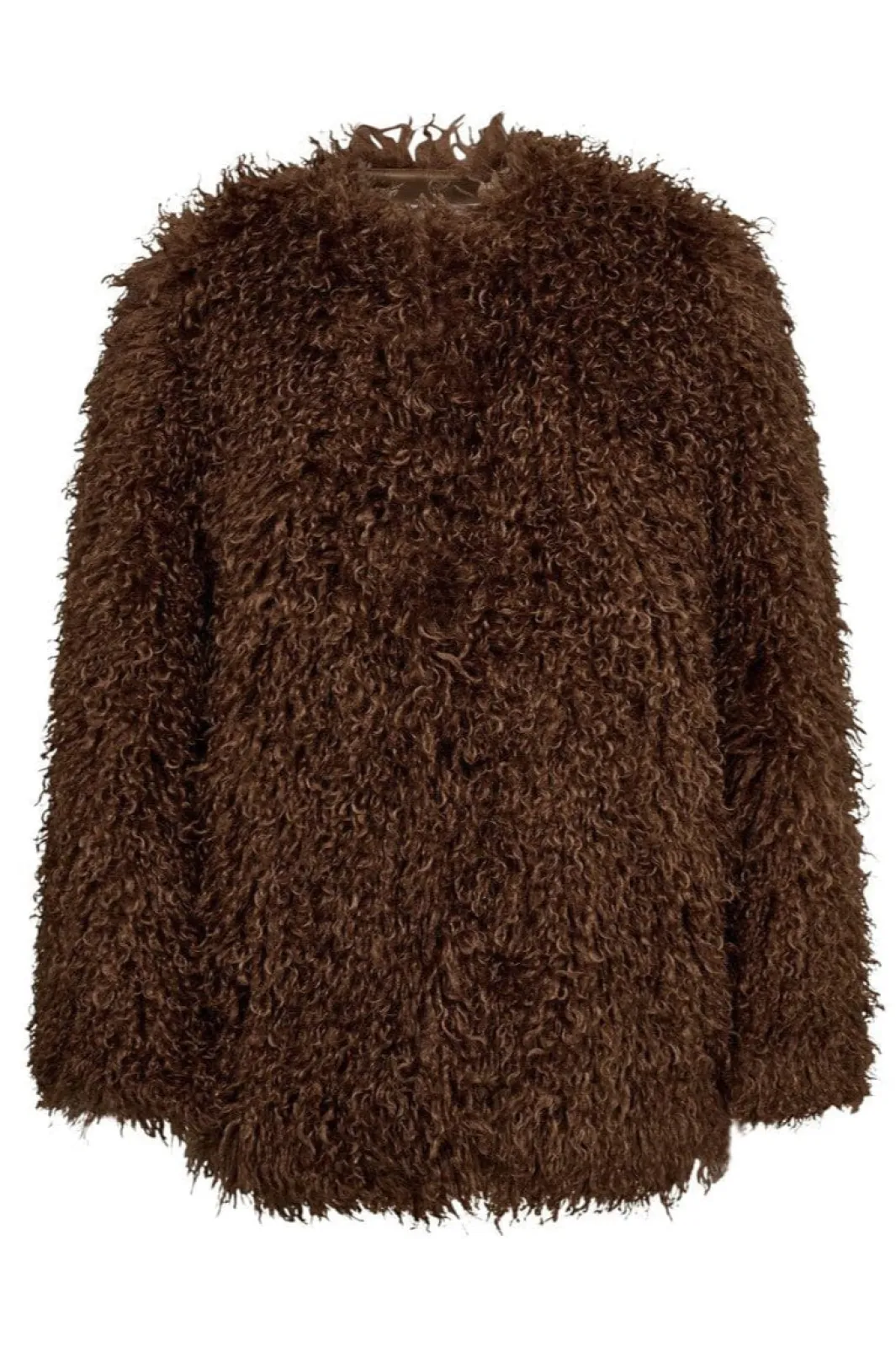 Online Haute L'Amitié Tibet Fur Jacket HL10275 Walnut