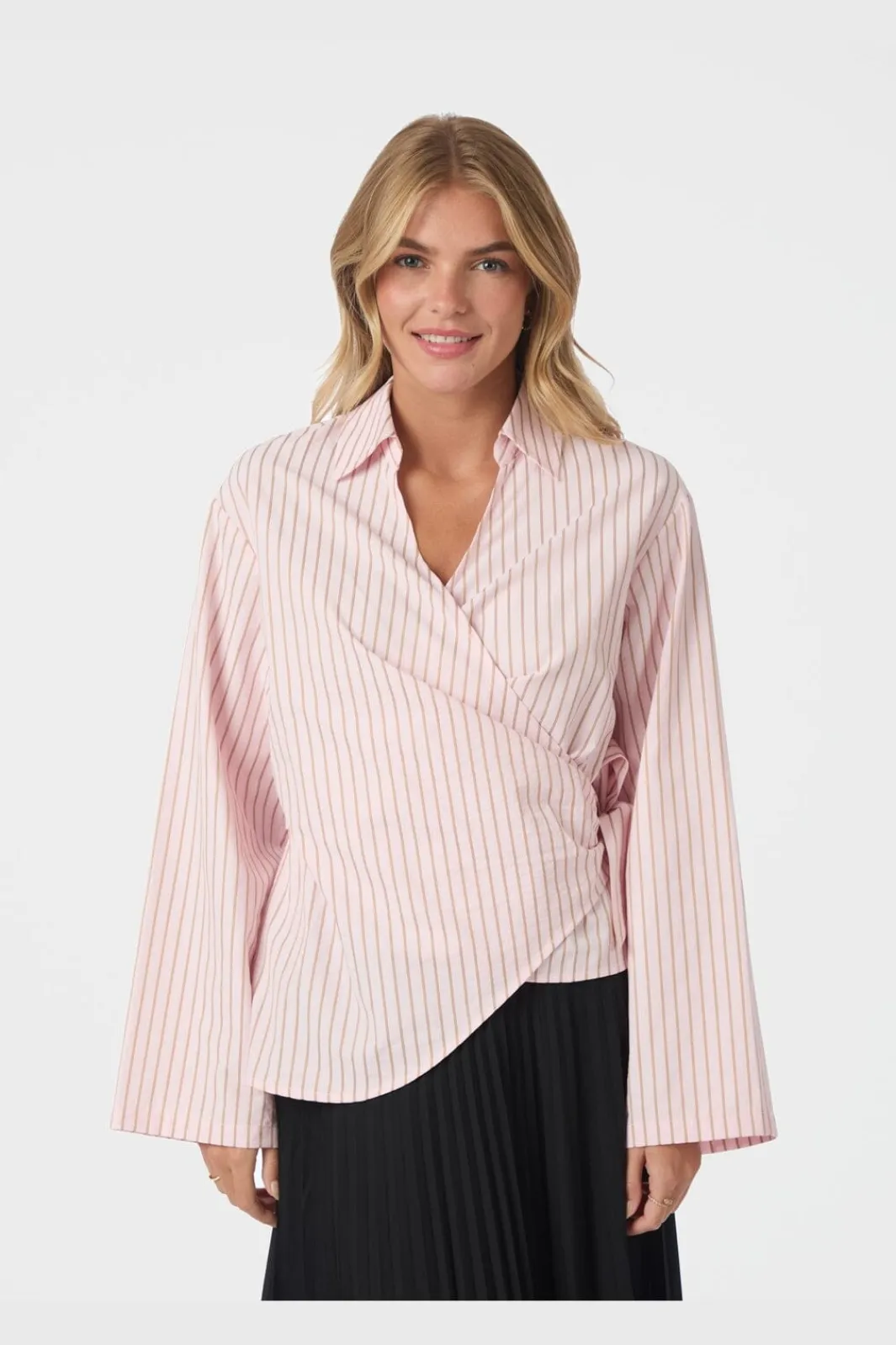 Hot Neo Noir Tifuna Stripe Wrap Shirt 167535 754