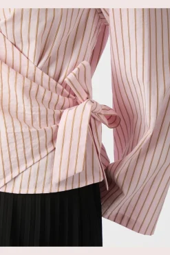 Hot Neo Noir Tifuna Stripe Wrap Shirt 167535 754
