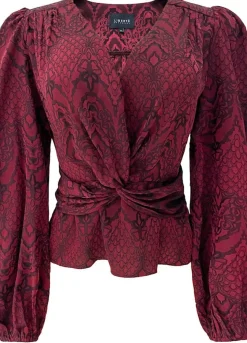 Liberte Tiki Ls Twist Blouse 22120 Bordeaux