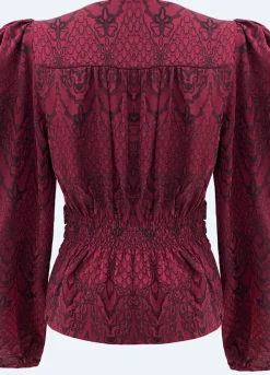 Liberte Tiki Ls Twist Blouse 22120 Bordeaux