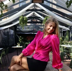 Liberte Tiki Ls Twist Blouse 22120 Pink