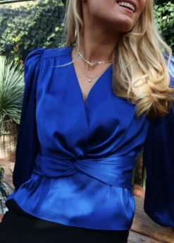 Liberte Tiki Ls Twist Blouse 22120 Electric Blue