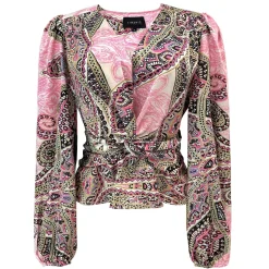 Outlet Liberte Tiki Ls Twist Blouse 22120 Pink Scarf
